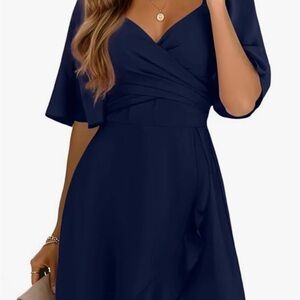Chic Navy Blue Midi Dress